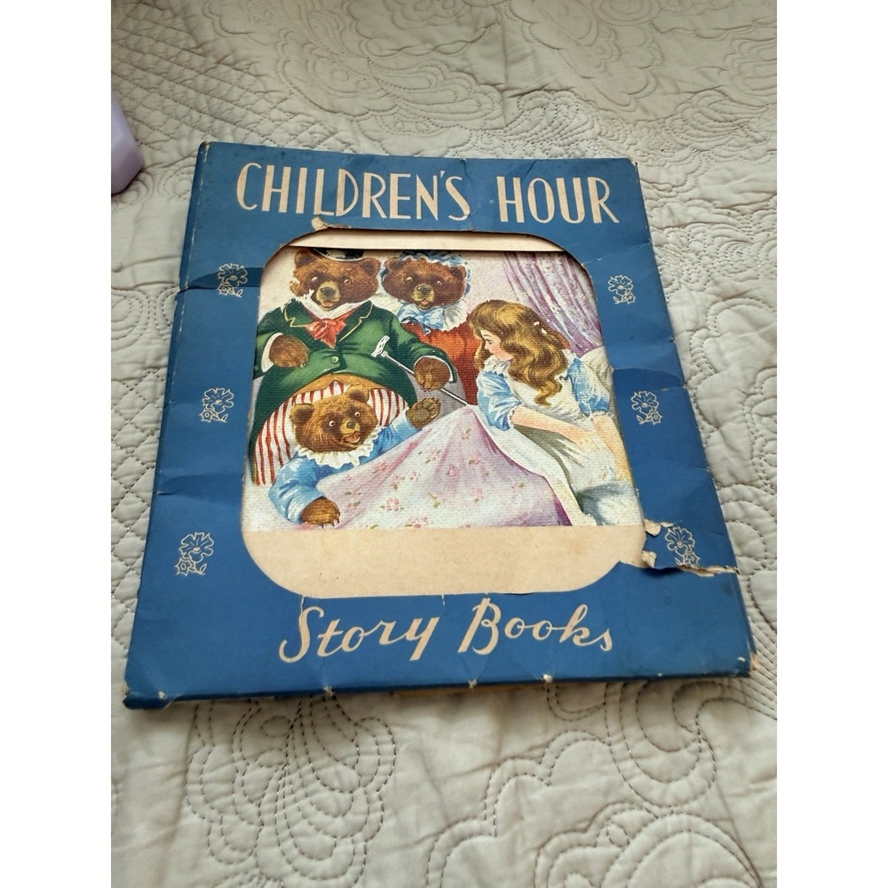 1930s Linenette Softcover Children's Book Set Of 4. Story Fairy Tale - Picture 1 of 6